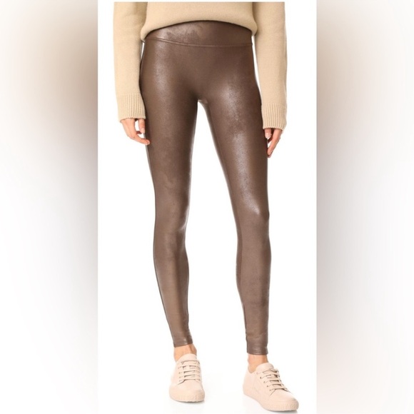 SPANX Faux Brown Leather Leggings size 3X pants plus - Picture 1 of 6